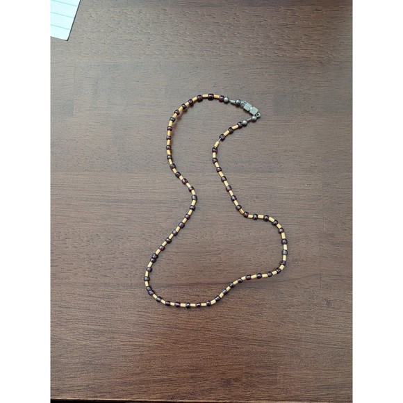 Choker necklace bamboo and garnet - Picture 2 of 3